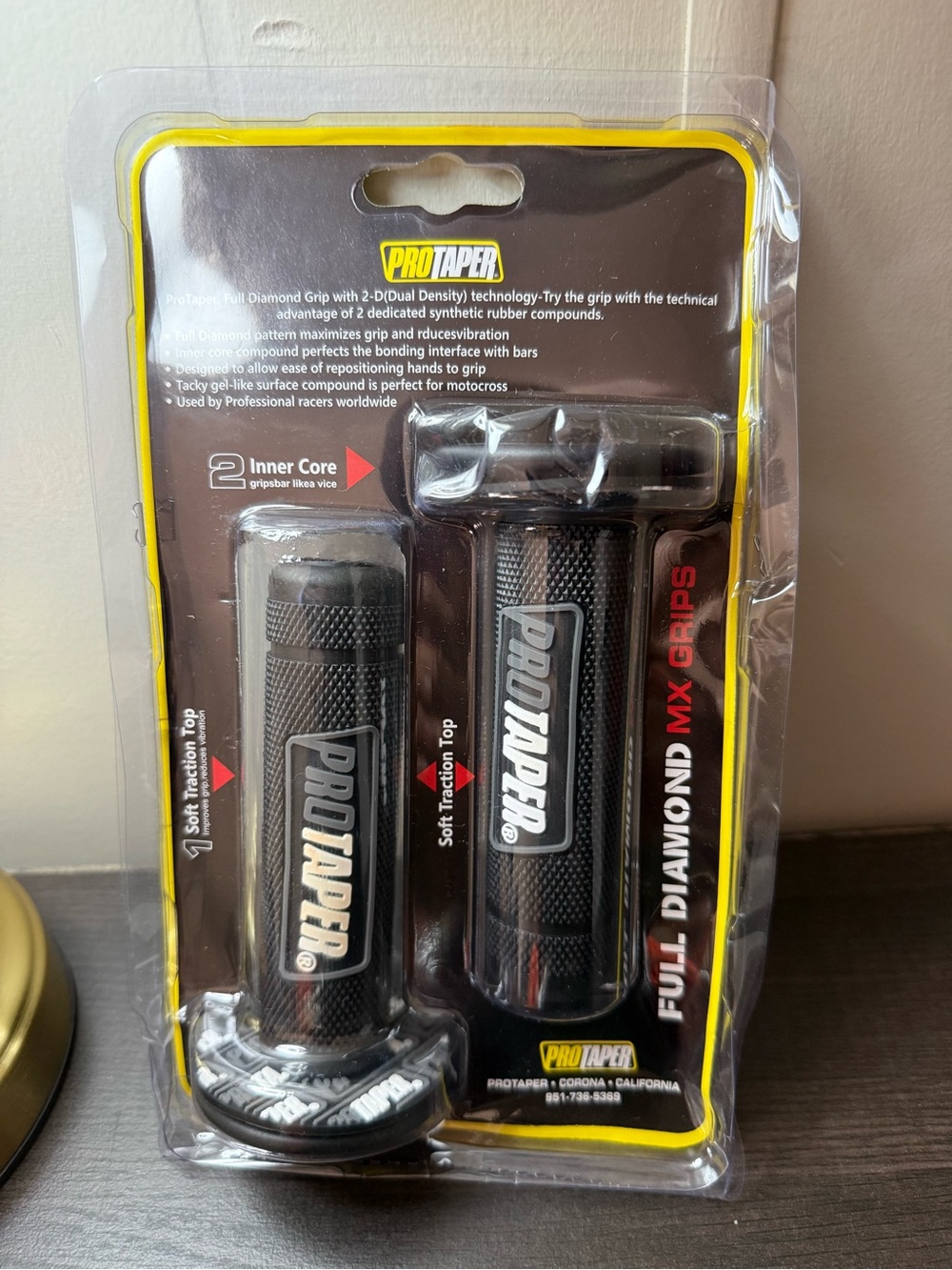 Black Full Diamond MX Grips - Pair